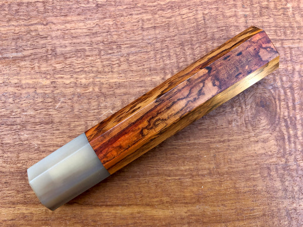 Custom Japanese Knife handle (wa handle)  for 240mm - Siamese Rosewood and blonde horn