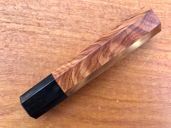 Custom Japanese Knife handle (wa handle)  for 210mm  - Curly Honduran Rosewood and horn