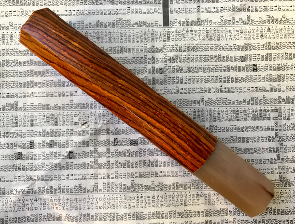 Custom Japanese Knife handle (wa handle) for 165-210mm - Cocobolo and blonde horn