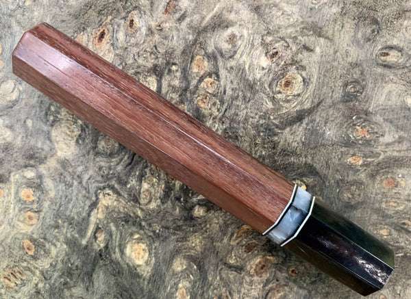 Custom Japanese Knife handle (wa handle) -  East India Rosewood and horn