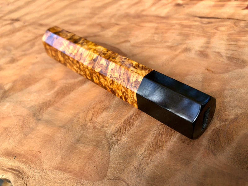 Custom Japanese Knife handle (wa handle) - Amboyna burl
