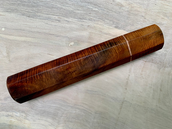 Custom Japanese Knife handle (wa handle) - Curly Siamese Rosewood