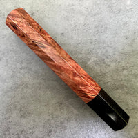 Custom Japanese Knife handle (wa handle)  for 240mm - Red dyed maple burl and horn