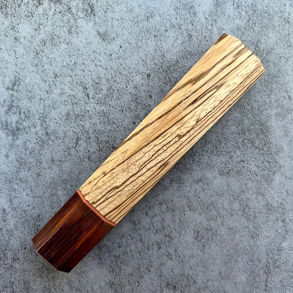 Custom Japanese Knife handle (wa handle)  for 240mm  -  zebrawood and katalox