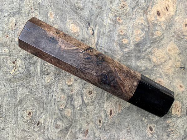 Custom Japanese Knife handle (wa handle) for 165-210 -  Spalted Walnut and horn