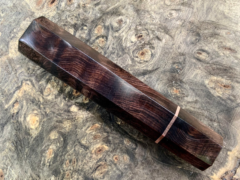 Custom Japanese Knife handle (wa handle) -  Figured African Blackwood