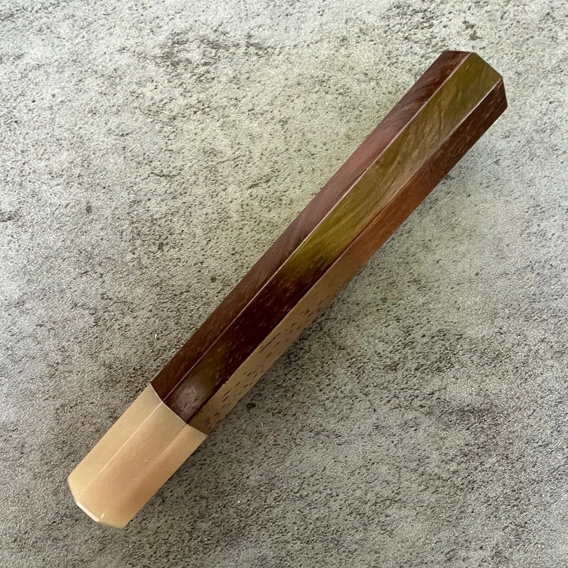 Custom Japanese Knife handle (wa handle) for 210-230mm : Brazilian rosewood and horn