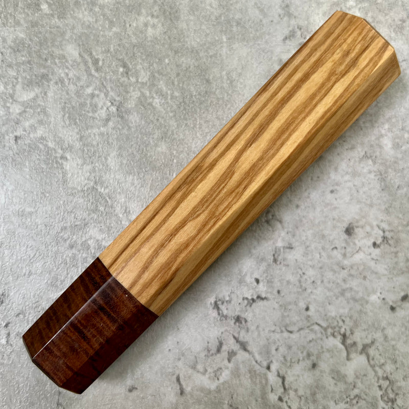 Custom Japanese Knife handle (wa handle)  for 165-210mm  -  olive and ringed gidgee