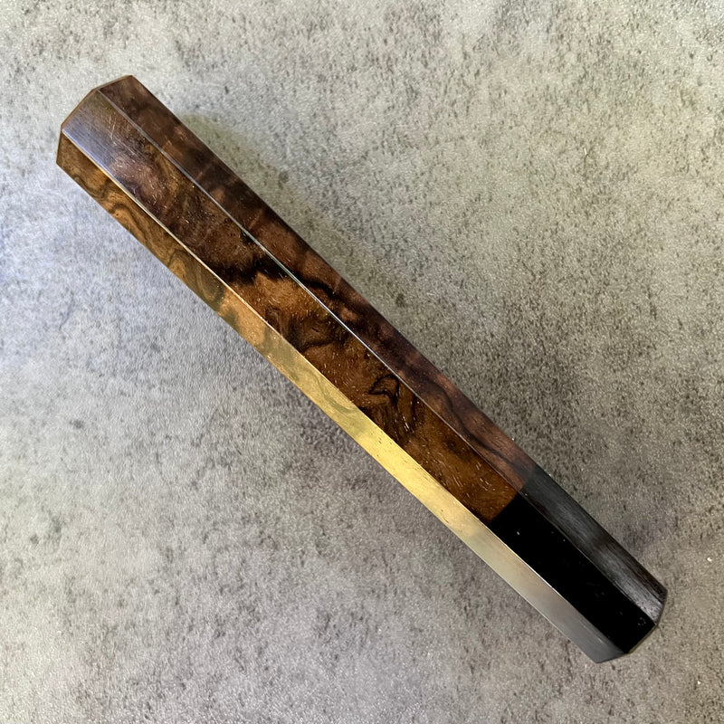 Custom Japanese Knife handle (wa handle)  for 165-210mm: Walnut burl and horn