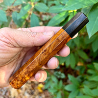 Custom Japanese Knife handle (wa handle)  for 240mm -  Curly Siamese Rosewood