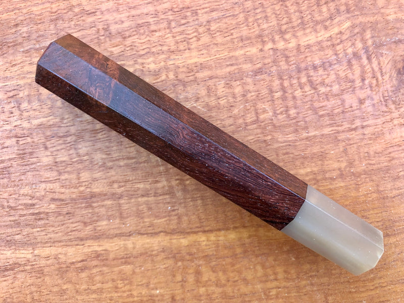 Custom Japanese Knife handle (wa handle) for 165-210mm : Dark Honduran Rosewood and Horn