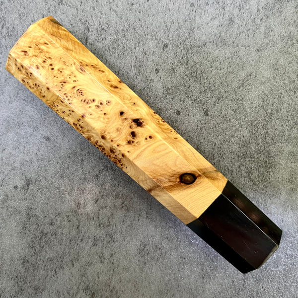 Custom Japanese Knife handle (wa handle)  for 165-210mm  -  Canadian yellow cedar and horn