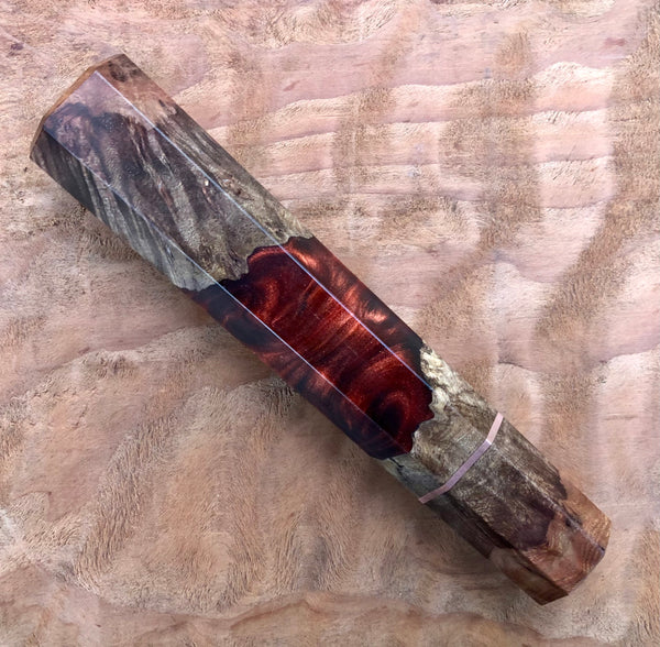 Custom Japanese Knife handle (wa handle)  for 240mm - Chechen burl hybrid