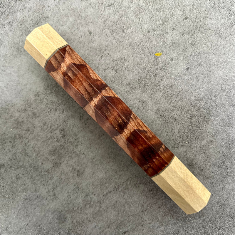 Custom Japanese Knife handle (wa handle)  for 240mm -  Curly Sequoia and Holly