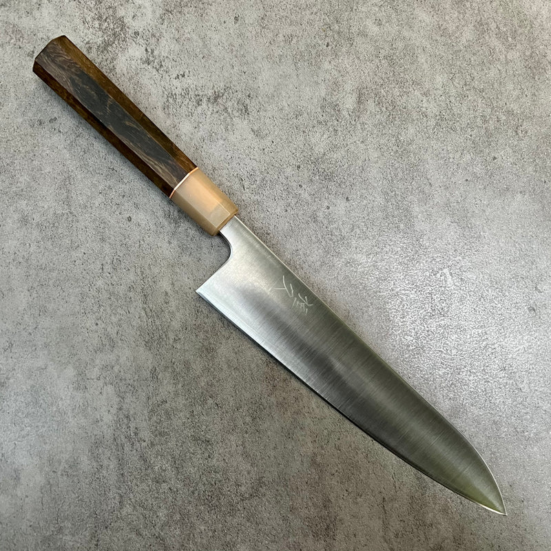 Custom Tsunehisa Ginsan 3 Migaki  Gyuto 210mm -   Brazilian Blackheart and horn