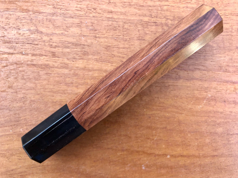 Custom Japanese Knife handle (wa handle)  for 210mm  - Curly Honduran Rosewood and horn