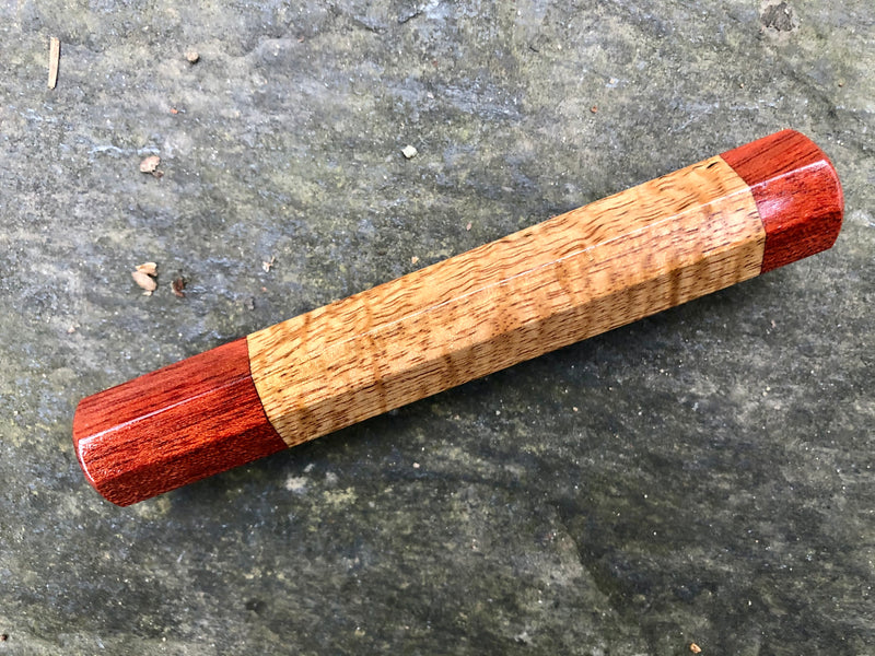 Custom Japanese Knife Handle - Curly mango and bloodwood