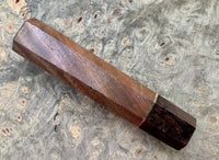 Custom Japanese Knife handle (wa handle) -  Curly Black Walnut and African Blackwood