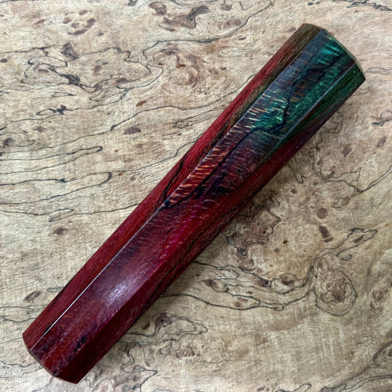 Custom Japanese Knife handle (wa handle)  for 165-210mm - Dyed spalted sycamore