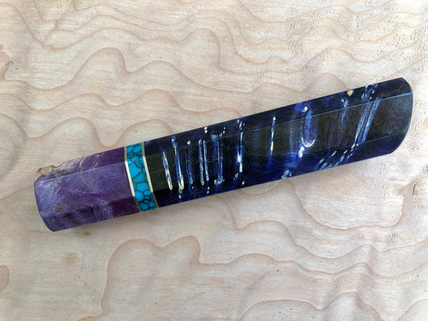 Custom Japanese Knife handle (wa handle) - Dyed Box Elder