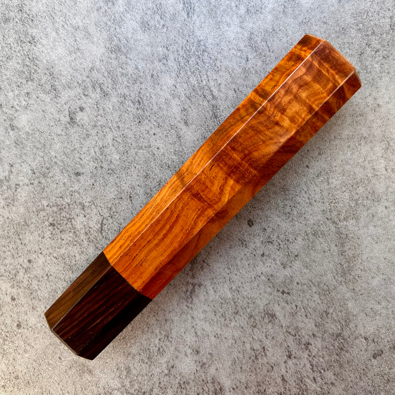 Custom Japanese Knife handle (wa handle)  for 240mm -  Curly Siamese Rosewood