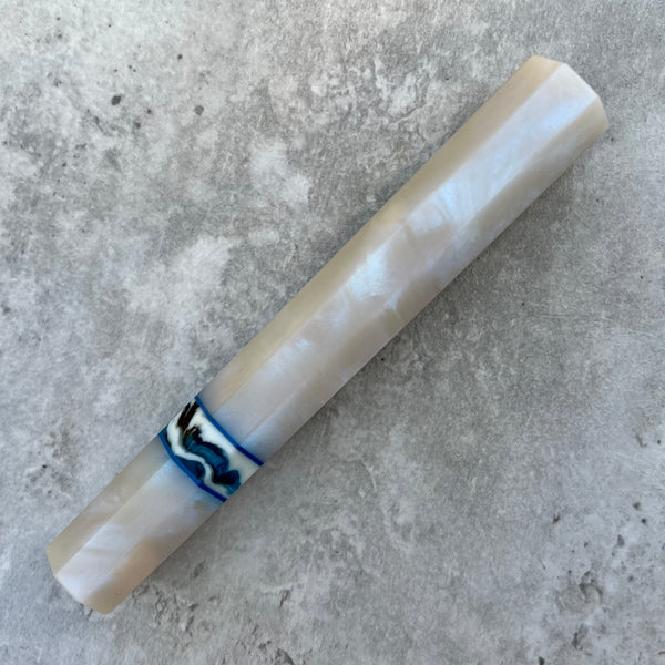 Custom Japanese Knife handle (wa handle)  for 240mm : Blue pearl and Frost bite