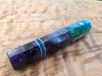 Japanese Knife Handle (Wa Handle) - Hybrid Purple Dyed Box Elder with Resin