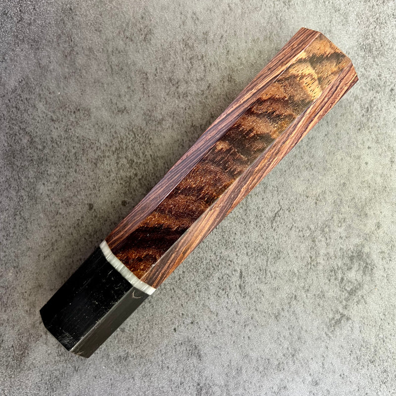 Custom Japanese Knife handle (wa handle)  for 165-210mm : Cocobolo with vintage Catalin poker chip