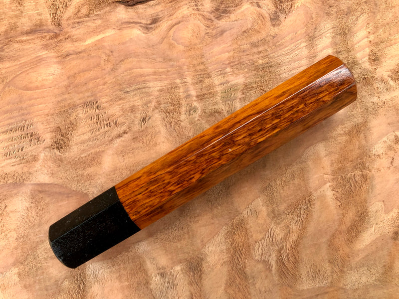 Custom Japanese Knife Handle - Snakewood and  ebony
