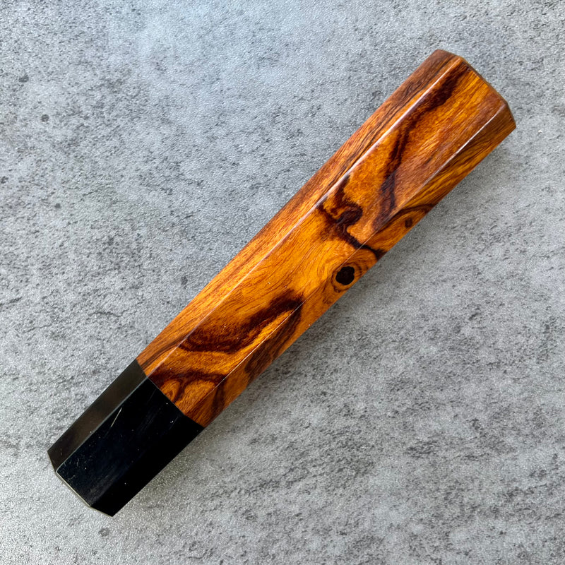 Custom Japanese Knife handle (wa handle)  for 240mm  -  Sonoran Desert Ironwood and horn