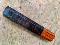 Custom Japanese Knife handle (wa handle) - Dyed curly maple with spaghetti oak