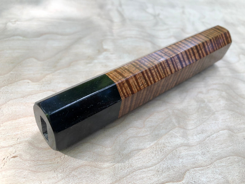Custom Japanese Knife Handle (Wa Handle) - Tasmanian Blackwood and Buffalo Horn