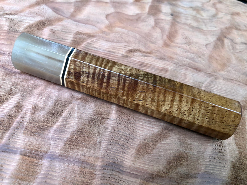 Custom Japanese Knife Handle (Wa Handle) - Hawaiian Koa with Horn