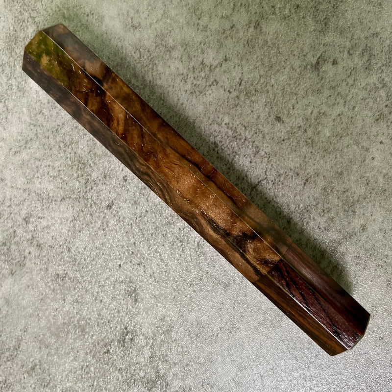 Custom Japanese Knife handle (wa handle)  for 165-210 mm  -    Turkish walnut burl and African Blackwood