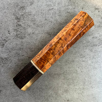 Custom Japanese Knife handle (wa handle)  for 165-210mm: Exquisite Siamese Rosewood and African Blackwood