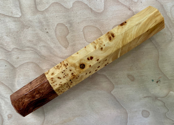 Custom Japanese Knife handle (wa handle) - Yellow Cedar Burl