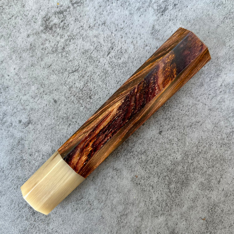Custom Japanese Knife handle (wa handle)  for 165-210mm :  Cocobolo and blonde horn