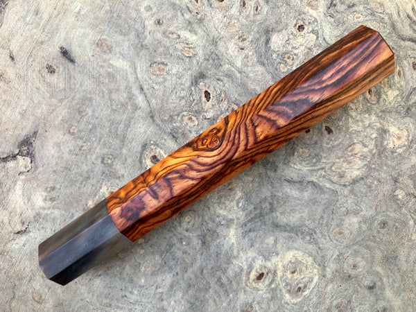 Custom Japanese Knife handle (wa handle)  for 270mm -   Figured cocobolo and marbled horn