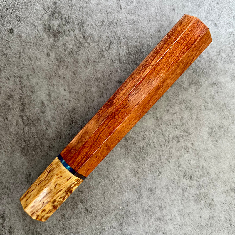 Custom Japanese Knife handle (wa handle)  for 180-210mm :  Bubinga with vintage poker chip