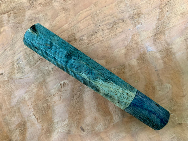 Custom Japanese Knife handle (wa handle) - dyed curly mango and spalted maple