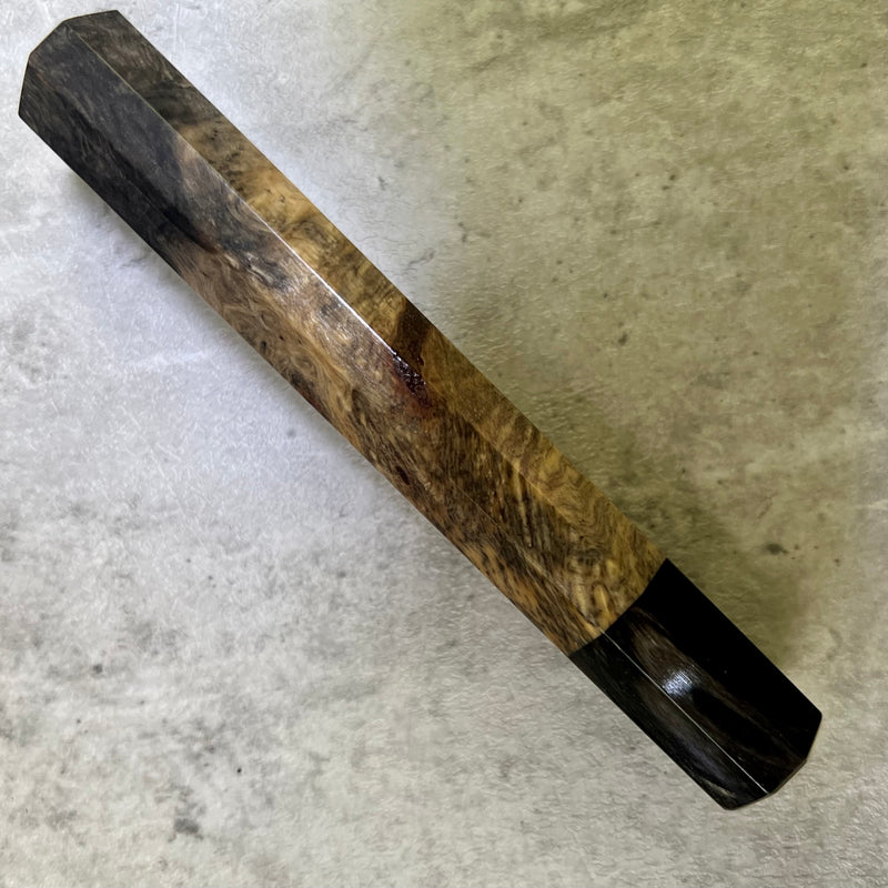 Custom Japanese Knife handle (wa handle)  for 240mm - Buckeye burl and horn