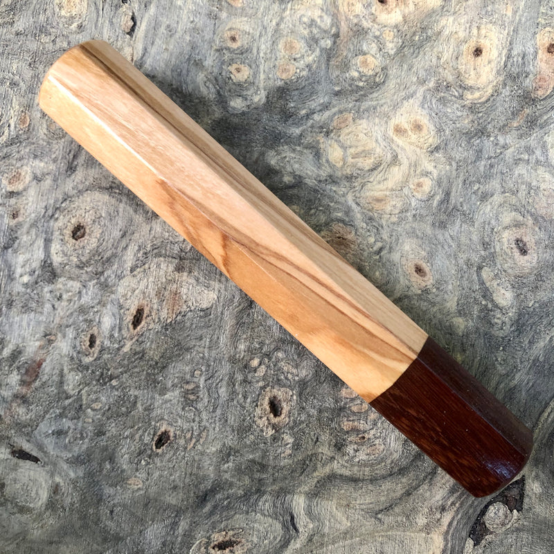 Custom Japanese Knife handle (wa handle) - Olivewood and Brazilian ebony