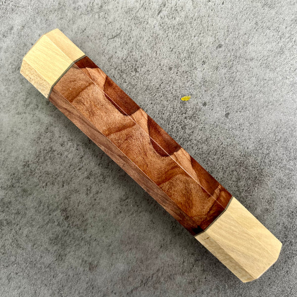 Custom Japanese Knife handle (wa handle)  for 240mm -  Curly Sequoia and Holly