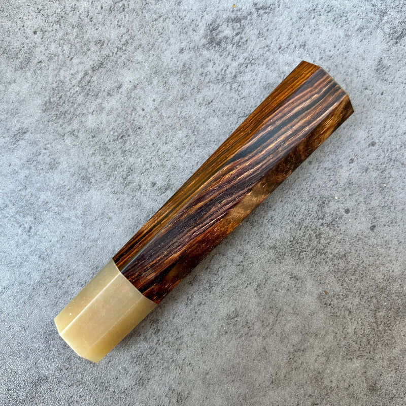 Custom Japanese Knife handle (wa handle)  for 165-210mm :  Cocobolo and blonde horn