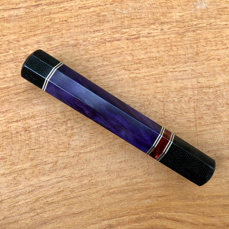 Custom Japanese Knife handle (wa handle) - Dyed purple with micarta