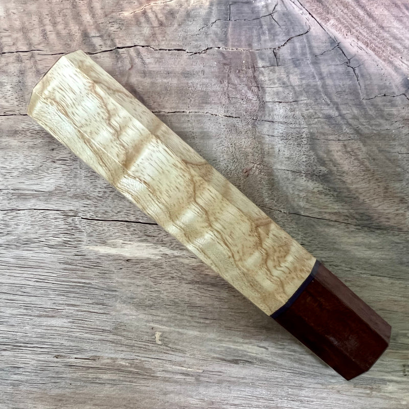 Custom Japanese Knife handle (wa handle)  for 165-210mm  -  Curly ash and rosewood