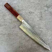 Custom Anryu/Ikeada B2 hammered Gyuto 210mm - Curly Western Myall