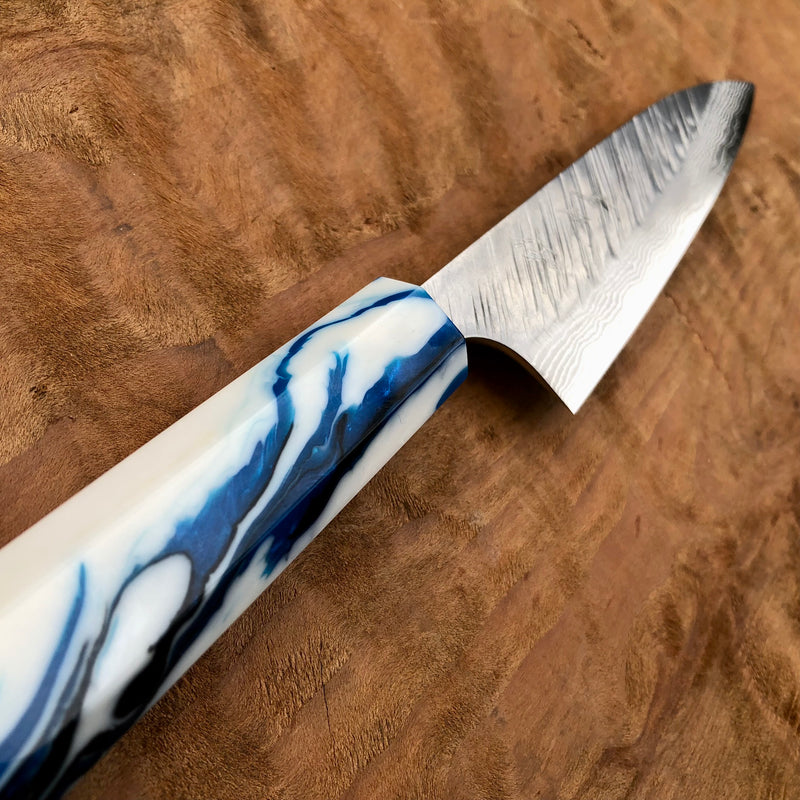 Custom Yu Kurosaki Fujin Hammered Petty 120mm -  Chef Knife : acrylic handle
