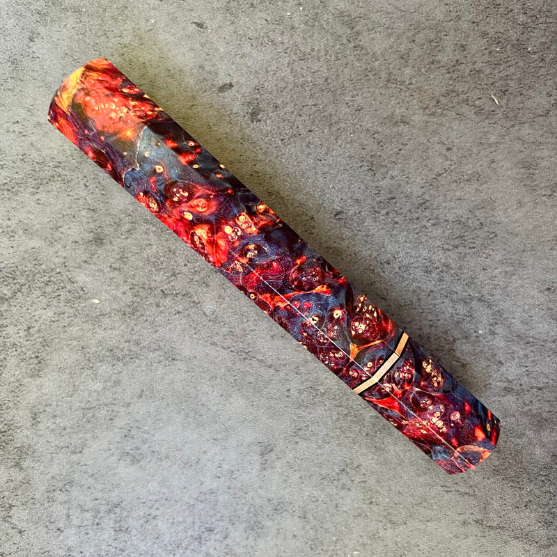 Custom Japanese Knife handle (wa handle)  for 240mm -  Cosmic dyed box elder and copper