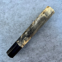 Custom Japanese Knife handle (wa handle)  for 165-210mm:  Buckeye burl and horn